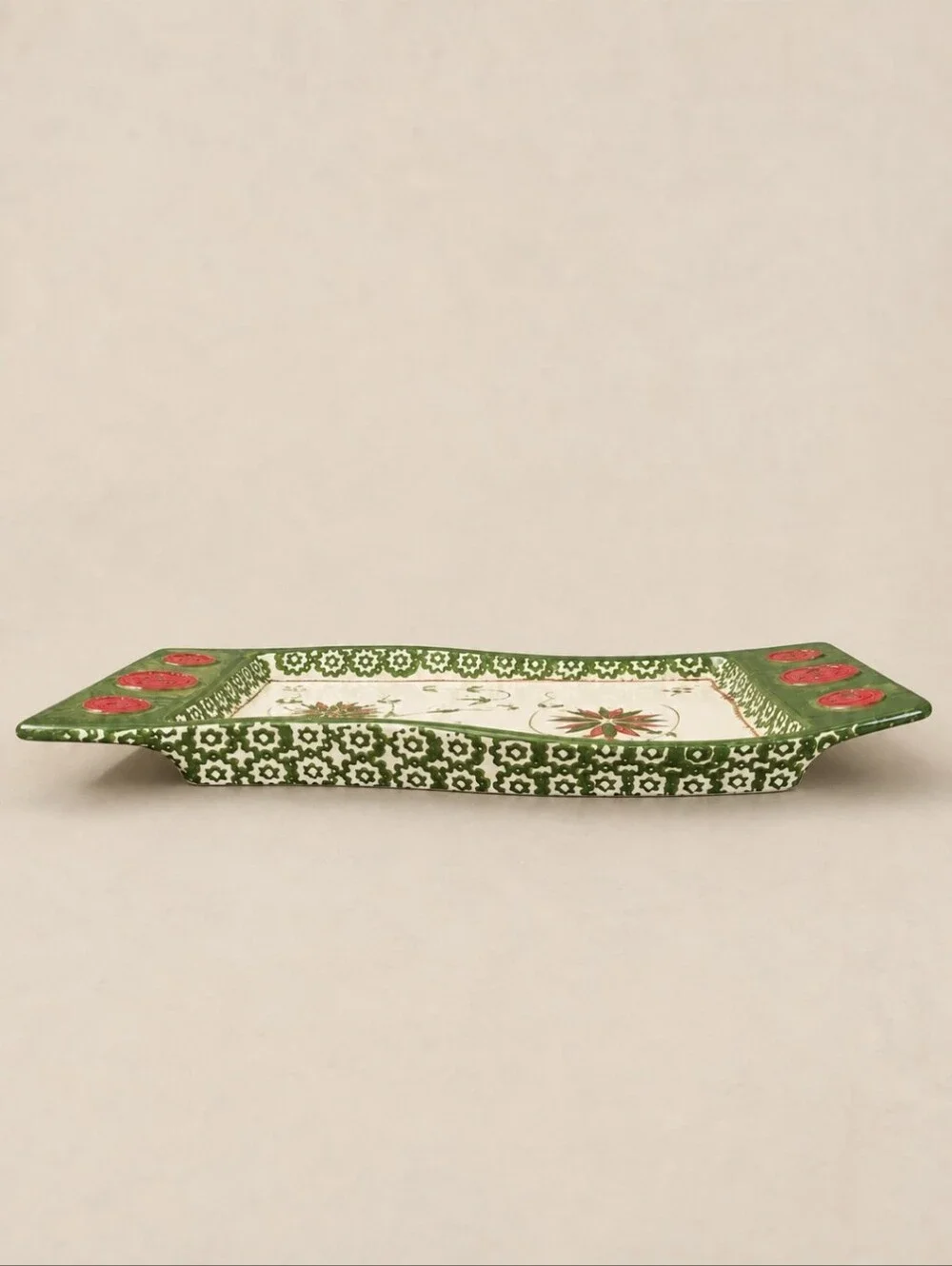 Temp-tations Old World Poinsettia Scarf Tray Mitten Baker Christmas HTF